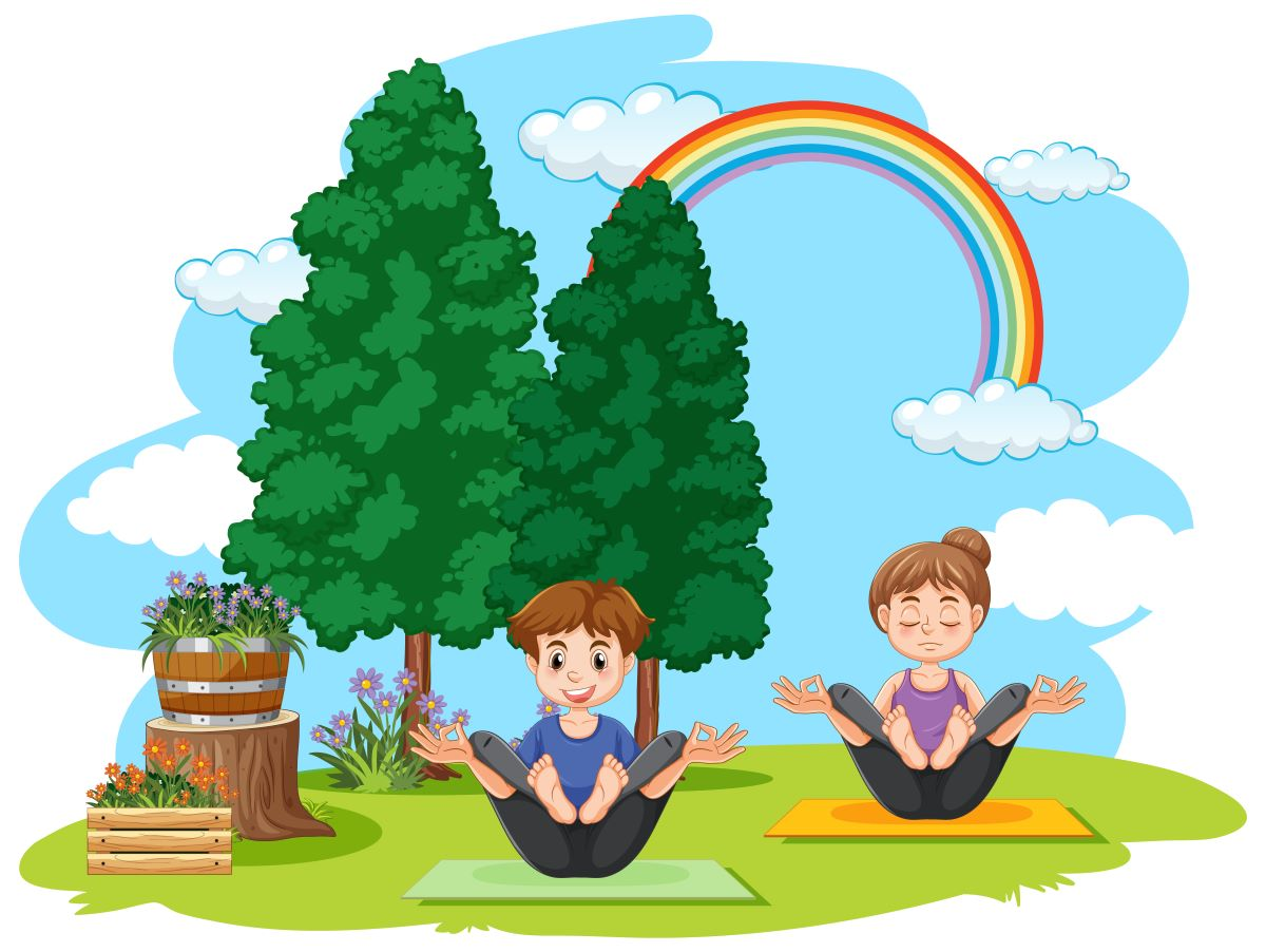 Children practicing mindfulness